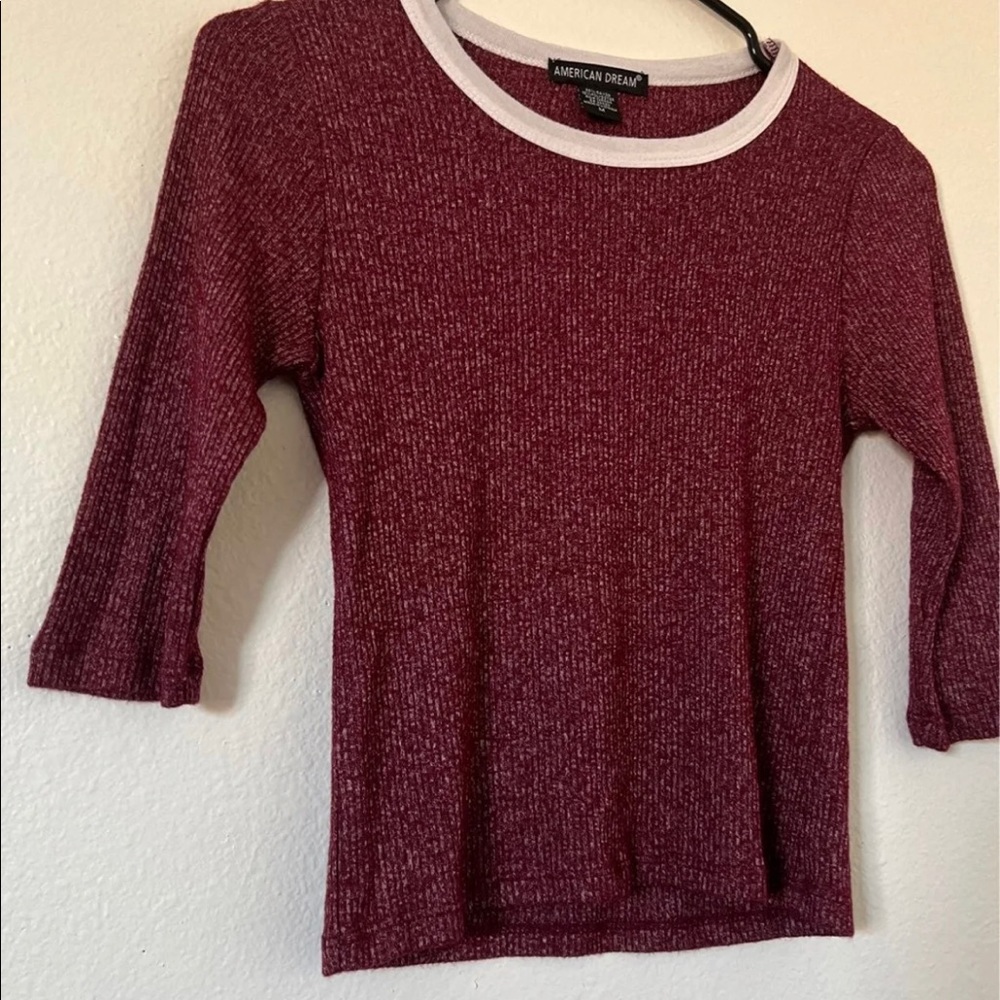 Burgundy Ribbed Crop Top - Picture 5 of 5